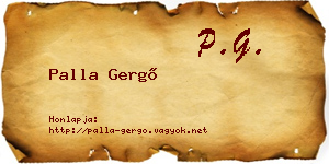 Palla Gergő névjegykártya